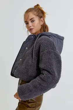 خرید کاپشن پشمی زنانه پول اند بیر کد 196595 | بانی استایل