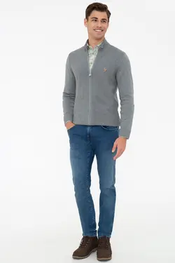 خرید ژاکت زیپ دار مردانه یو اس پولو کد 175174 | بانی استایل