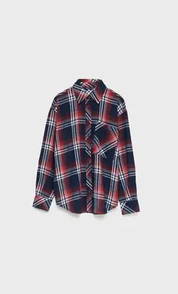 خرید شومیز چهارخانه زنانه استرادیواریوس کد 160515 | بانی استایل