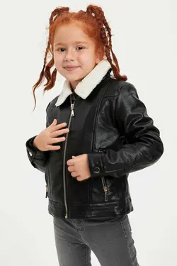 خرید کاپشن چرم دخترانه دفکتو کد 152703 | بانی استایل