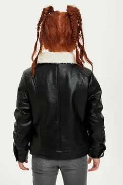 خرید کاپشن چرم دخترانه دفکتو کد 152703 | بانی استایل