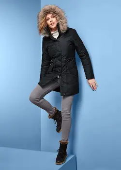 خرید کاپشن بلند کلاه دار زنانه چیبو کد 151985 | بانی استایل