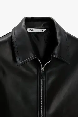 خرید کاپشن چرم مردانه زارا کد 138376 | بانی استایل