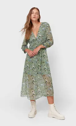 خرید پیراهن میدی زنانه استرادیواریوس کد 130361 | بانی استایل