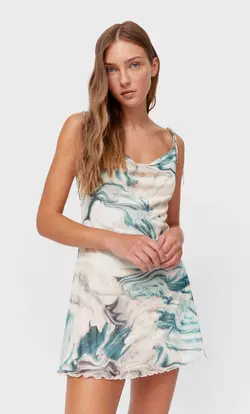 خرید پیراهن کوتاه زنانه استرادیواریوس کد 130340 | بانی استایل