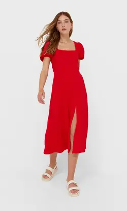 خرید پیراهن میدی زنانه استرادیواریوس کد 130343 | بانی استایل