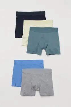 خرید شورت باکسر مردانه بسته 5 عددی اچ اند ام کد 124301 | بانی استایل