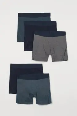 خرید شورت باکسر مردانه بسته 5 عددی اچ اند ام کد 124306 | بانی استایل