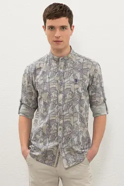 خرید پیراهن آستین بلند مردانه یو اس پولو کد 121099 | بانی استایل