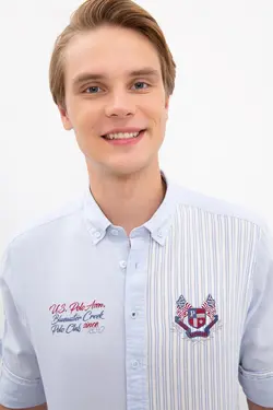 خرید پیراهن آستین بلند مردانه یو اس پولو کد 120980 | بانی استایل