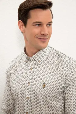 خرید پیراهن آستین بلند مردانه یو اس پولو کد 121032 | بانی استایل