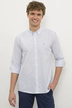 خرید پیراهن آستین بلند مردانه یو اس پولو کد 120852 | بانی استایل