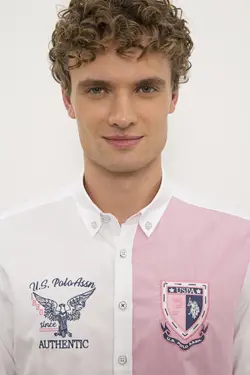 خرید پیراهن آستین بلند مردانه یو اس پولو کد 120681 | بانی استایل