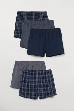 خرید شورت باکسر مردانه بسته 5 عددی اچ اند ام کد 124322 | بانی استایل