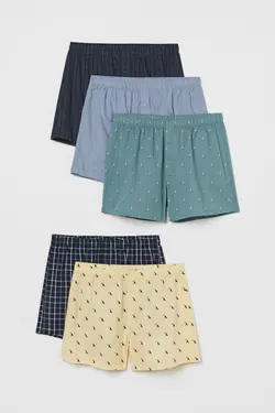 خرید شورت باکسر مردانه بسته 5 عددی اچ اند ام کد 124310 | بانی استایل