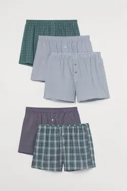 خرید شورت باکسر مردانه بسته 5 عددی اچ اند ام کد 124308 | بانی استایل