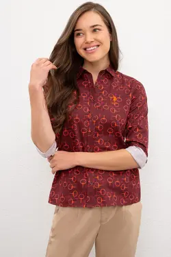 خرید شومیز نخی زنانه یو اس پولو کد 123018 | بانی استایل