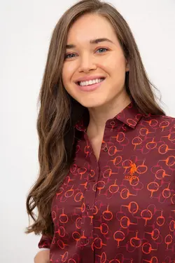 خرید شومیز نخی زنانه یو اس پولو کد 123018 | بانی استایل