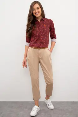 خرید شومیز نخی زنانه یو اس پولو کد 123018 | بانی استایل