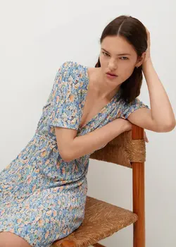 خرید پیراهن طرح دار زنانه منگو کد 113982 | بانی استایل