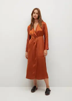 خرید پیراهن ساتن زنانه منگو کد 113292 | بانی استایل