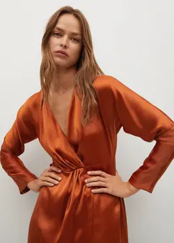 خرید پیراهن ساتن زنانه منگو کد 113292 | بانی استایل