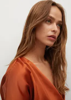 خرید پیراهن ساتن زنانه منگو کد 113292 | بانی استایل