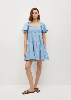 خرید پیراهن نخی زنانه منگو کد 112832 | بانی استایل