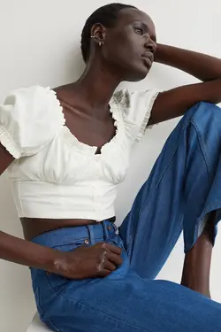 خرید بلوز کوتاه زنانه اچ اند ام کد 106797 | بانی استایل