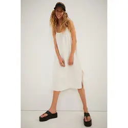 خرید پیراهن نخی زنانه اچ اند ام کد 97954 | فروشگاه اینترنتی بانی استایل