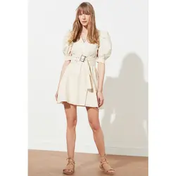 خرید پیراهن کمربند دار زنانه ترندیول میلا کد 96882 | فروشگاه بانی استایل