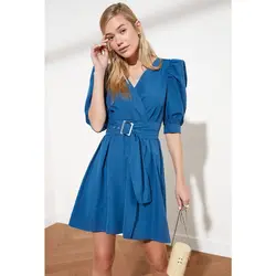 خرید پیراهن کمربند دار زنانه ترندیول میلا کد 96892 | فروشگاه بانی استایل