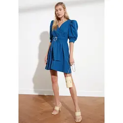 خرید پیراهن کمربند دار زنانه ترندیول میلا کد 96892 | فروشگاه بانی استایل