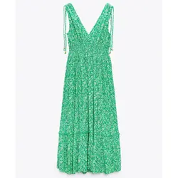 خرید پیراهن ویسکوز بلند زنانه زارا کد 88782 | فروشگاه اینترنتی بانی استایل