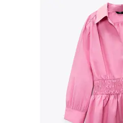 خرید پیراهن کوتاه پوپلین زنانه زارا کد 88732 | فروشگاه اینترنتی بانی استایل