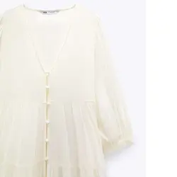 خرید پیراهن میدی یقه هفت زنانه زارا کد 88702 | فروشگاه اینترنتی بانی استایل