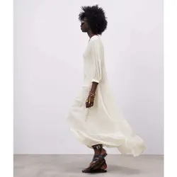 خرید پیراهن میدی یقه هفت زنانه زارا کد 88702 | فروشگاه اینترنتی بانی استایل