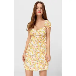 خرید پیراهن گلدار زنانه استرادیواریوس کد 89398 | فروشگاه اینترنتی بانی استایل