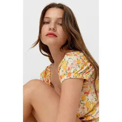 خرید پیراهن گلدار زنانه استرادیواریوس کد 89398 | فروشگاه اینترنتی بانی استایل