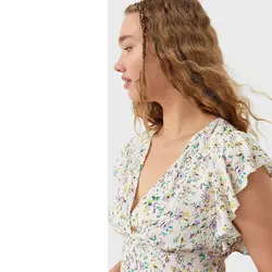 خرید پیراهن گلدار زنانه استرادیواریوس کد 89258 | فروشگاه اینترنتی بانی استایل