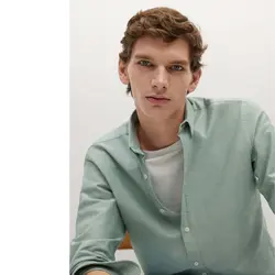 خرید پیراهن آکسفورد مردانه منگو کد 88254 | فروشگاه اینترنتی بانی استایل