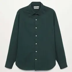 خرید پیراهن نخی آستین بلند مردانه منگو کد 88186 | فروشگاه اینترنتی بانی استایل