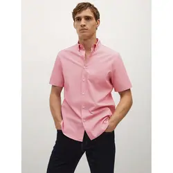 خرید پیراهن نخی آستین کوتاه مردانه منگو کد 88201 | فروشگاه اینترنتی بانی استایل