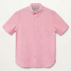 خرید پیراهن نخی آستین کوتاه مردانه منگو کد 88201 | فروشگاه اینترنتی بانی استایل