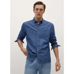 خرید پیراهن جین آستین بلند مردانه منگو کد 88093 | فروشگاه اینترنتی بانی استایل