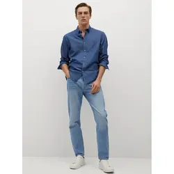 خرید پیراهن جین آستین بلند مردانه منگو کد 88093 | فروشگاه اینترنتی بانی استایل