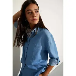 خرید شومیز جین زنانه دفکتو کد 86517 | فروشگاه اینترنتی بانی استایل