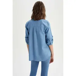 خرید شومیز جین زنانه دفکتو کد 86517 | فروشگاه اینترنتی بانی استایل