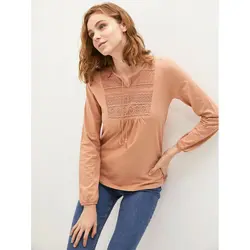 خرید بلوز نخی زنانه ال سی وایکیکی کد 86090 | فروشگاه اینترنتی بانی استایل