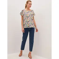 خرید بلوز یقه گرد زنانه ال سی وایکیکی کد 86229 | فروشگاه اینترنتی بانی استایل